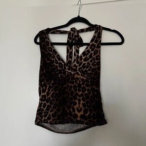 Joules Brown Leopard Print Tank Top